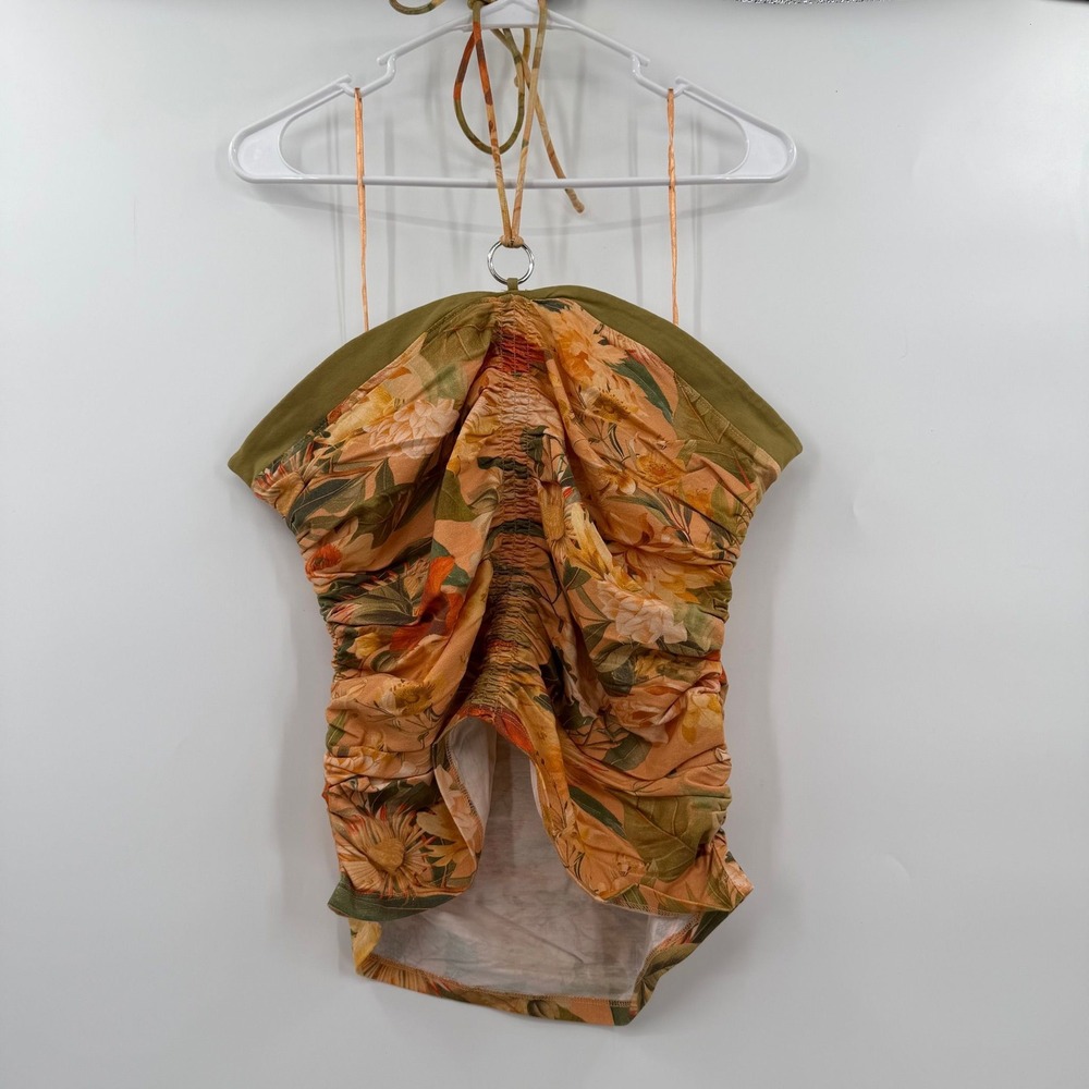 By Anthropologie ruched color block halter tank